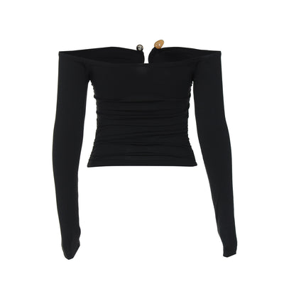 Blusa Tubo Suelta de Manga Larga en Color Sólido para Mujer - Image 9