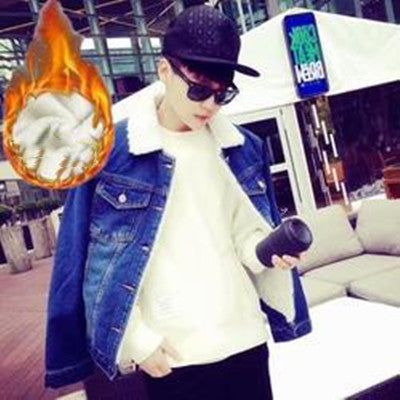 Chaqueta de Mezclilla de Algodón para Invierno Hombre