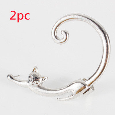 Arete Individual de Gato Punk con Ear Cuff Integrado - Image 9
