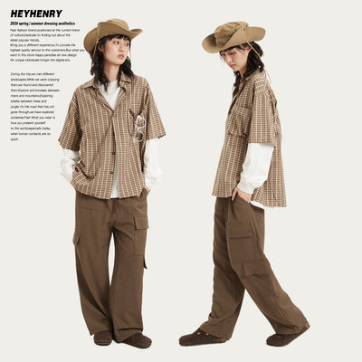 Camisa Retro Japonesa a Rayas - Estilo Preppy Holgado de Manga Corta - Image 3