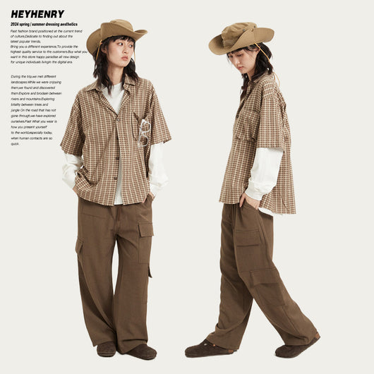 Camisa Retro Japonesa a Rayas - Estilo Preppy Holgado de Manga Corta - Image 3