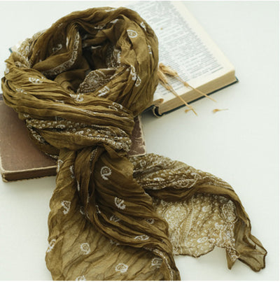 Pañoleta de Algodón y Lino con Estampado Cashew para Mujer - Image 8