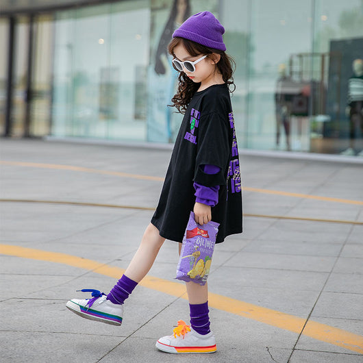 Blusa Infantil Estilo Coreano Suelta con Estampado Doble Capa - Image 13