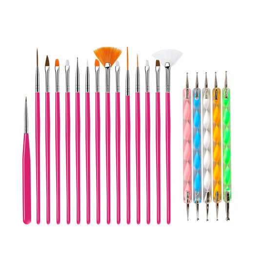 Set de 20 Brochas de Maquillaje Profesional con Acabado Diamante