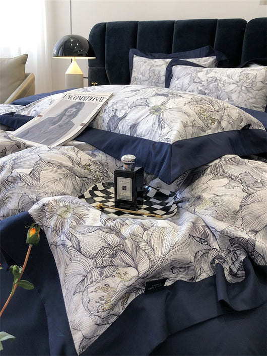 Juego de Cama de Algodón Premium Estilo Campestre con Flores Digitales - Image 21