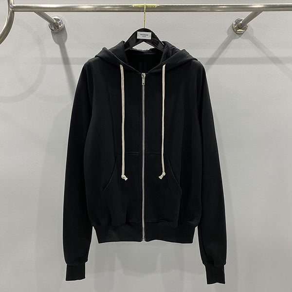 Sudadera Negra con Capucha y Cierre para Hombre