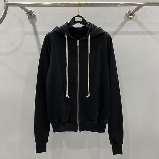 Sudadera Negra con Capucha y Cierre para Hombre