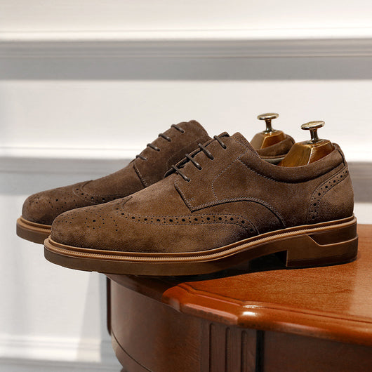 Zapatos de Cuero Ante Grabado Vintage Transpirables para Hombre - Image 4