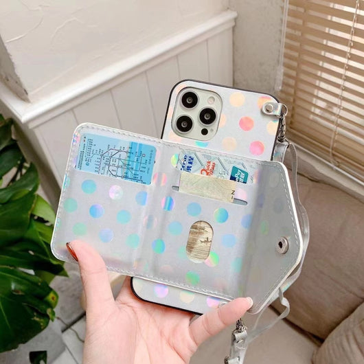Funda para iPhone 13 con Diseño de Lunares y Compartimento para Tarjetas - Image 5