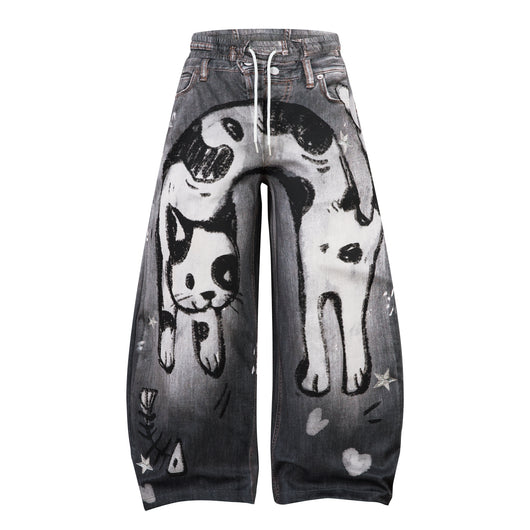 Pantalones de Chándal Gato Graffiti Estampados para Hombre y Mujer