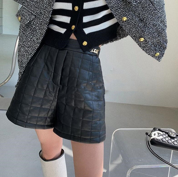 Shorts de Cuero Sueltos para Otoño e Invierno - Estilo Casual y Moderno