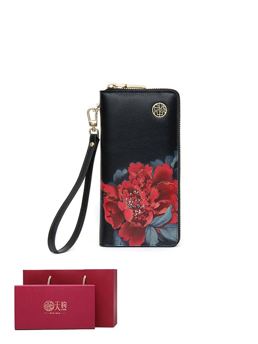 Billetera Étnica de Cuero con Estampado y Cierre para Mujer - Image 14