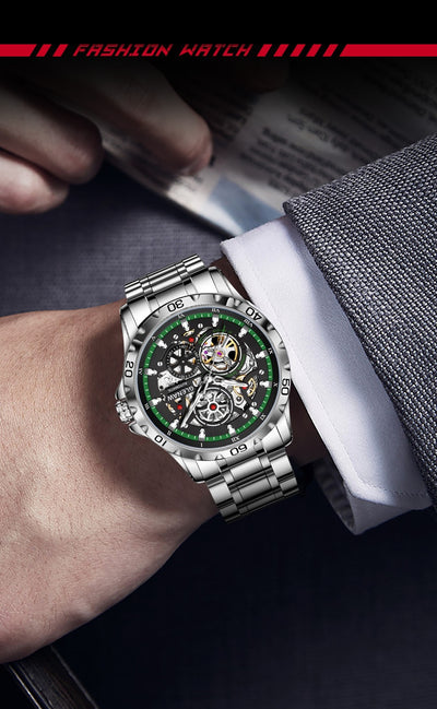 Reloj Automático Mecánico para Hombre con Esfera Luminosa Calada Doble Cara - Image 12