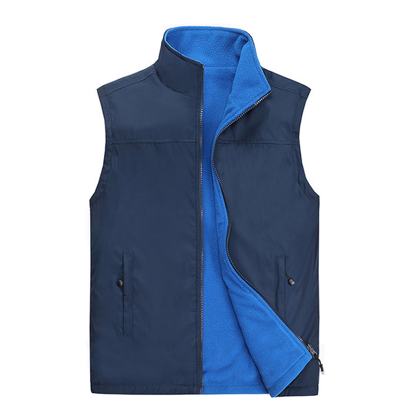 Chaleco Polar Reversible para Hombre - Abrigo Sin Mangas para Otoño e Invierno