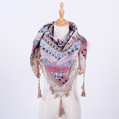 Pañuelo Cuadrado Étnico con Flecos y Jacquard - Image 12