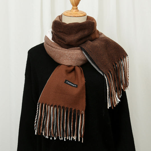 Bufanda de Invierno Bicolor en Cashmere Suave y Cálida - Image 10