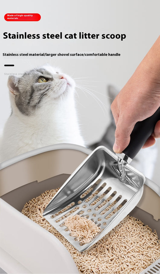 Pala Higienica de Acero Inoxidable Grande para Arenero de Gatos - Image 11