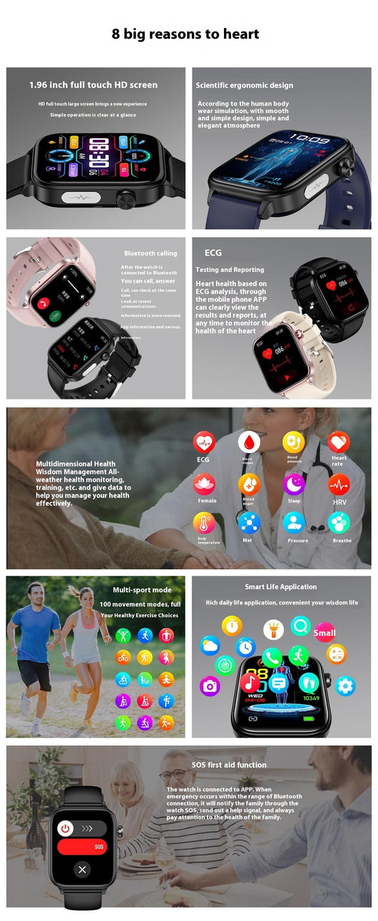 Reloj Inteligente ET570 con Llamadas Bluetooth, ECG y Medidor de Glucosa - Image 10