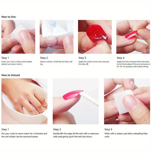 Uñas Postizas Flor Begonia Blanca - Set de 24 Piezas con Esmalte Incluido - Image 15