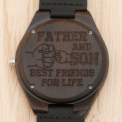 Reloj de Madera con Esfera Marrón y Gravado en la Caja - Image 6