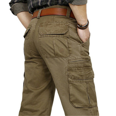 Pantalones Cargo Gruesos Casuales para Hombre - Corte Recto Algodón Puro - Image 9