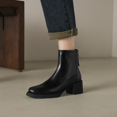 Botas Tobilleras de Cuero Genuino con Tacón Alto - Colección Otoño Invierno - Image 3