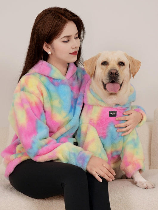 Sudadera Tie Dye Arcoíris para Perros con Pelaje de Conejo - Image 13
