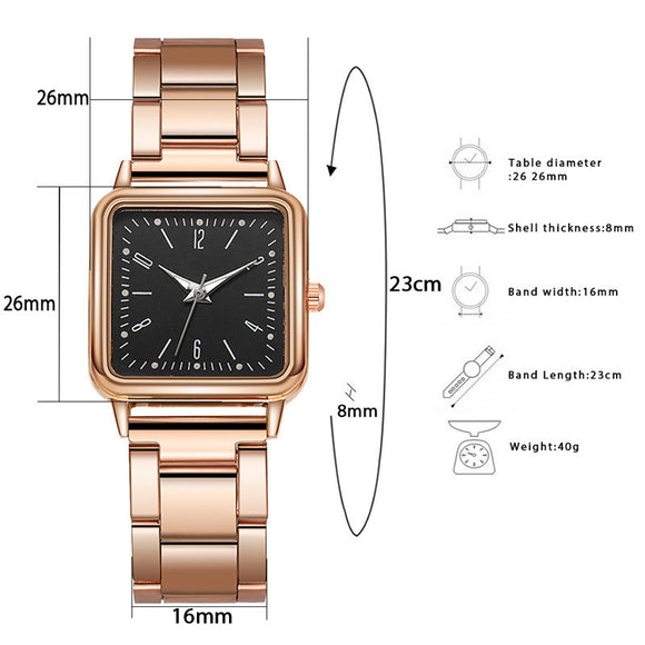 Reloj de Moda Casual Digital Cuadrado con Correa Esmerilada