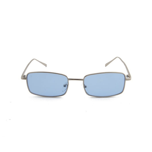 Retro gold metal frame sunglasses with light brown rectangular lenses, displayed on a white surface. - Image 12