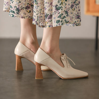 Zapatos de Tacón Alto para Mujer Talla Grande - Estilo Elegante con Cordones - Image 5