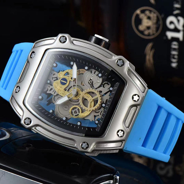 Reloj de Cuarzo Esqueleto Transparente Personalizado con Doble Movimiento
