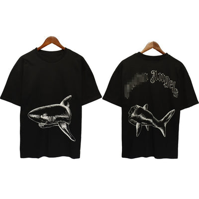 Camiseta Hombre Estampado Tiburón Algodón 100% Corte Holgado Diseño Moderno - Image 3