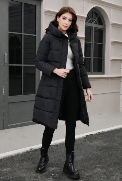 Chaqueta Larga de Algodón Grueso con Capucha - Ajuste Slim Resistente al Frío - Image 17