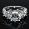 Anillo de Compromiso Circón de Ocho Corazones y Ocho Flechas - Grado Premium