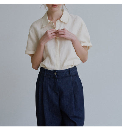 Camisa de Lino Puro con Textura Francesa para Mujer - Image 14