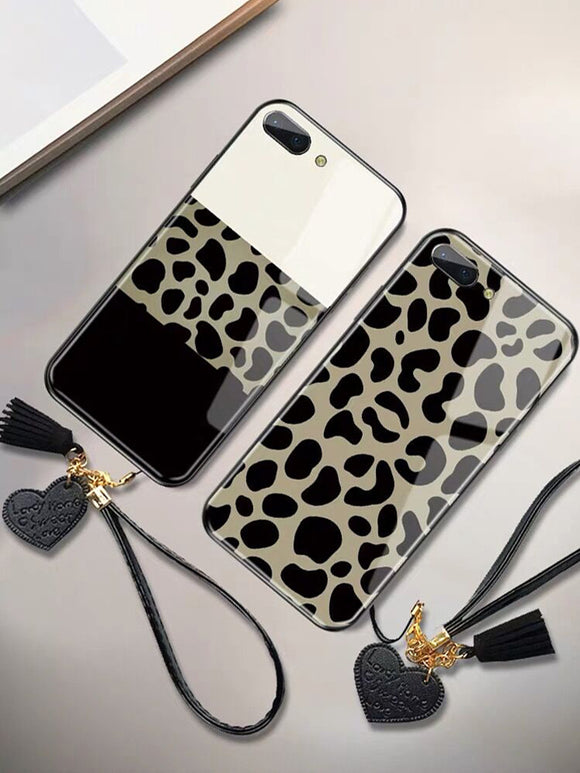 Carcasa de Vidrio con Estampado de Leopardo para Celular