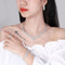 Conjunto de Joyería Nupcial con Circón Cobre: Collar y Aretes
