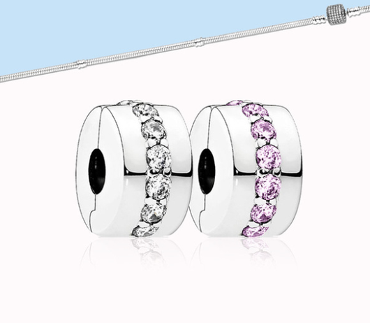 Clip Posicionador de Diamantes Dobles en Plata S925