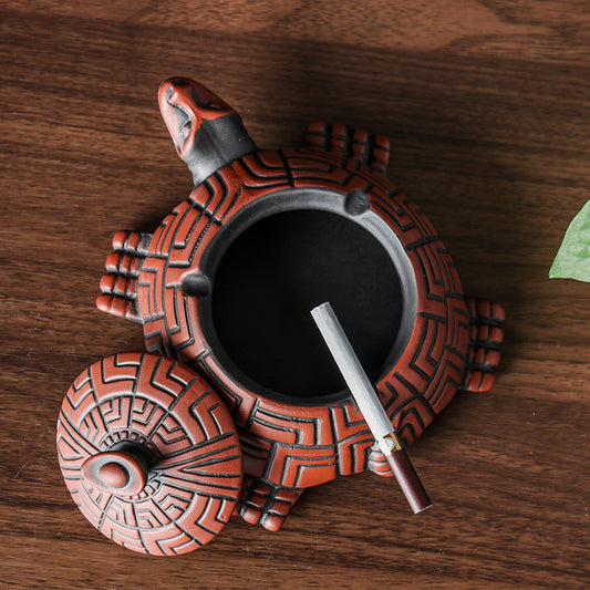 Cenicero de Arena Púrpura con Tapa y Juego de Té Práctico