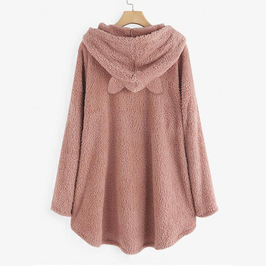 Suéter Reversible de Terciopelo con Capucha y Estampado de Gato - Image 6