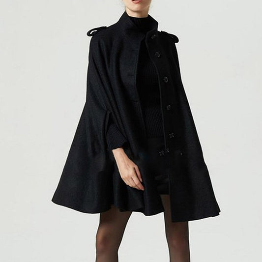 Poncho Abrigo de Lana - Capa Corta Elegante - Image 2