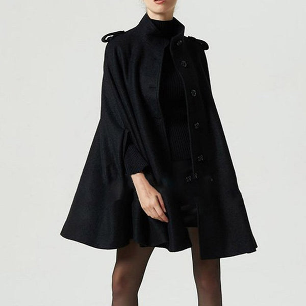 Poncho Abrigo de Lana - Capa Corta Elegante