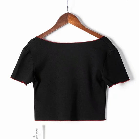 Blusa Corta con Nudo Frontal y Escote en V - Image 8
