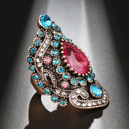 Anillo Vintage Diamante Azul Cristal - Image 5