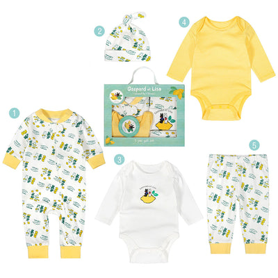 Set de 5 Piezas para Recién Nacido con Bodis de Manga Larga y Pantalones Suave y Cómodo - Image 12