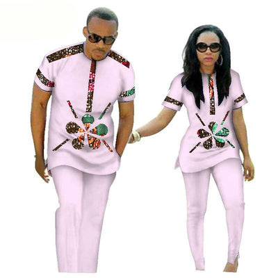 Traje de Pantalón Étnico Africano para Parejas en Algodón - Image 11