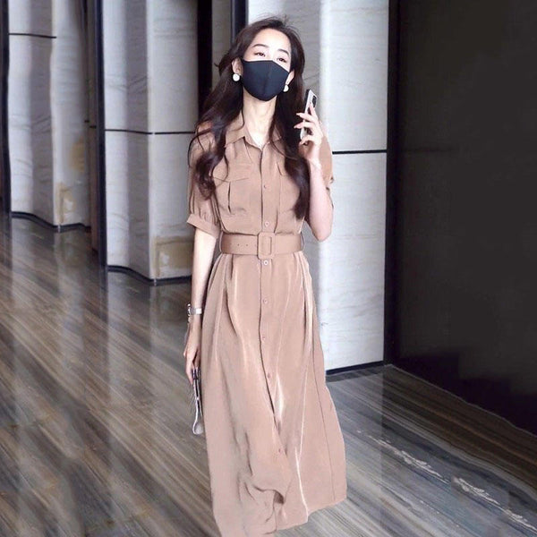 Vestido Camisero Elegante con Cintura Definida