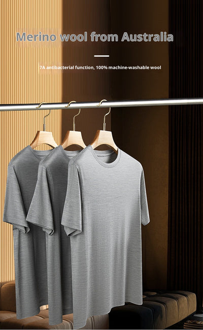 Camiseta de Lana Merino 100% Antimicrobiana para Hombre - Lavable a Máquina - Image 14