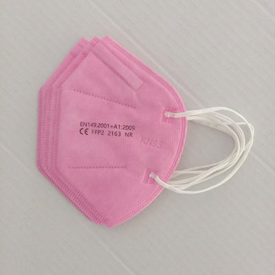 Stack of red KN95 protective masks with white ear loops, showing FFP2 certification and '10pcs' text. - Image 8