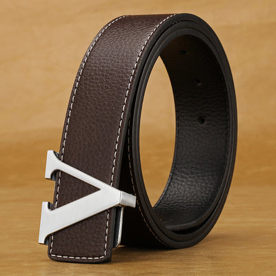 Cinturón de Cuero para Hombre con Hebilla de Letras - Image 21
